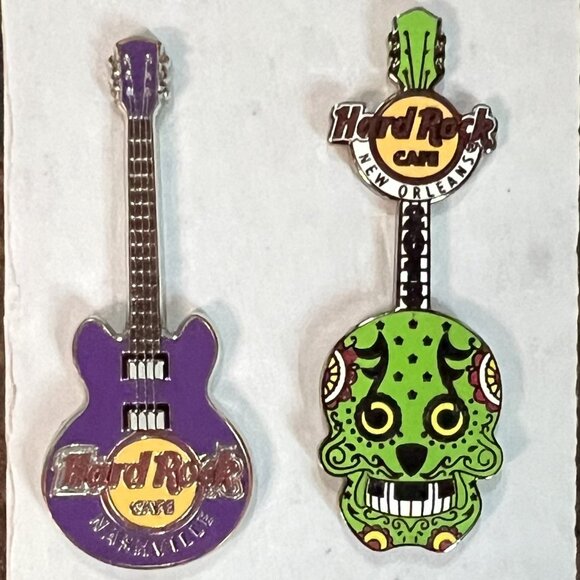 Lot of 5 Hard Rock Cafe Guitar Pins: New Orleans/Seattle/All Access/Nashville/NY - Picture 3 of 6
